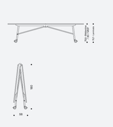 Складной стол с колесами IBEBI Tam Tam ARCH-00143364 - Вид №4