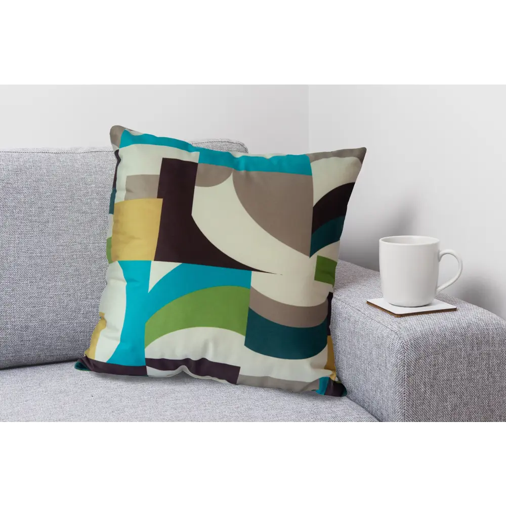 SEASONS Подушка декоративная Абстракция 45×45 см в бирюзово-зеленых тонах 88948000 STLM-1070304 - Вид №3