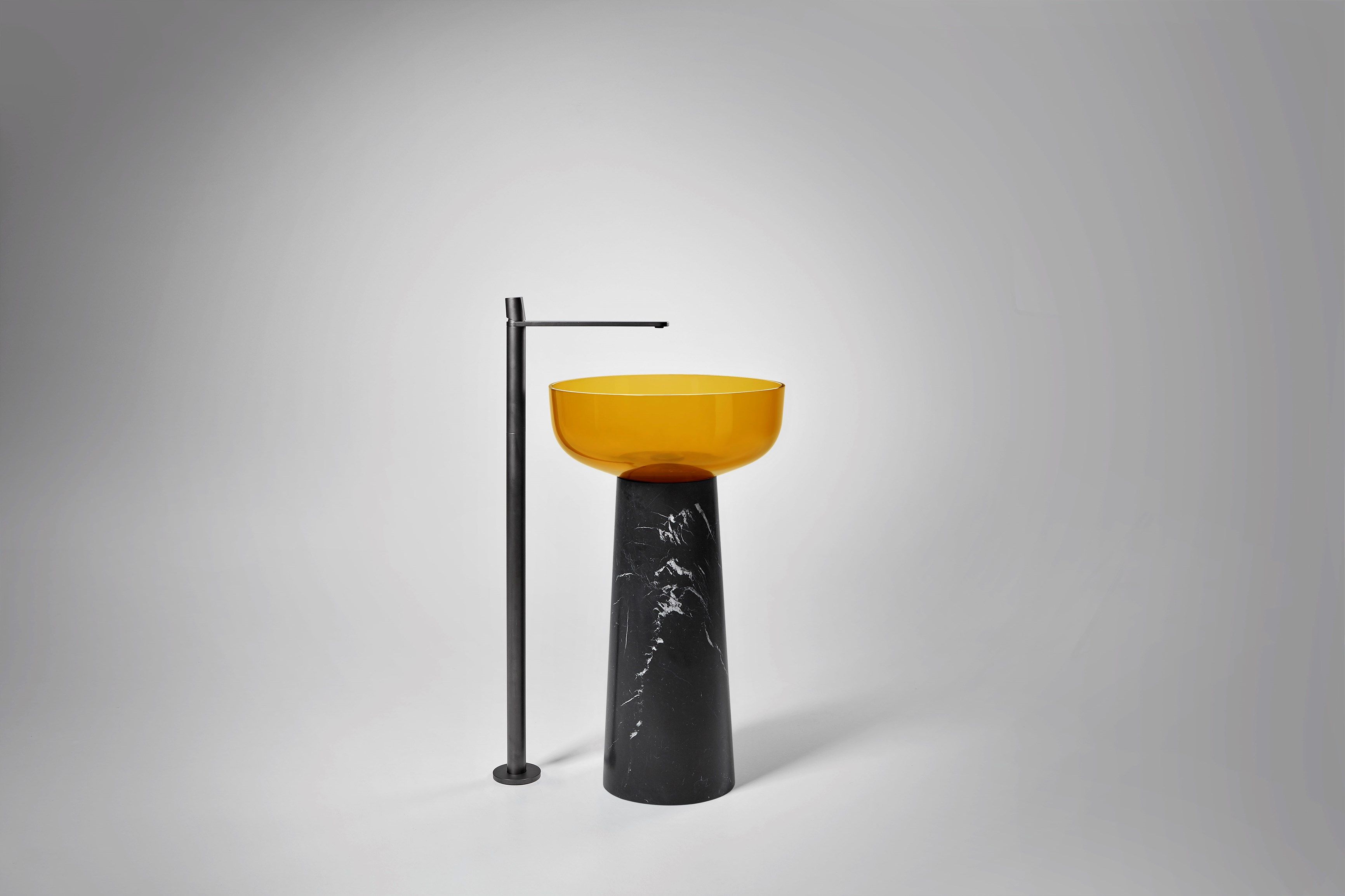 Круглый отдельно стоящий умывальник из черного мрамора Marquina Antoniolupi ALBUME10 + ALBUME21 ARCH-00047857 - Вид №13