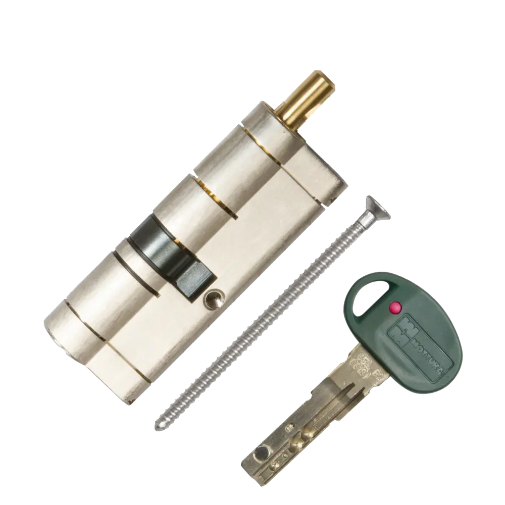 Цилиндр Mottura Champions 31 C31F363601C5, 31x10x31 мм, ключ/шток, цвет матовый никель, без вертушки STLM-2163537 - Вид №1