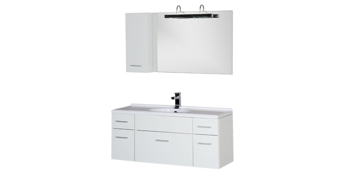 Комплект мебели Aquanet Данте 110 R белый (1 навесной шкафчик) 00164824 - Вид №2