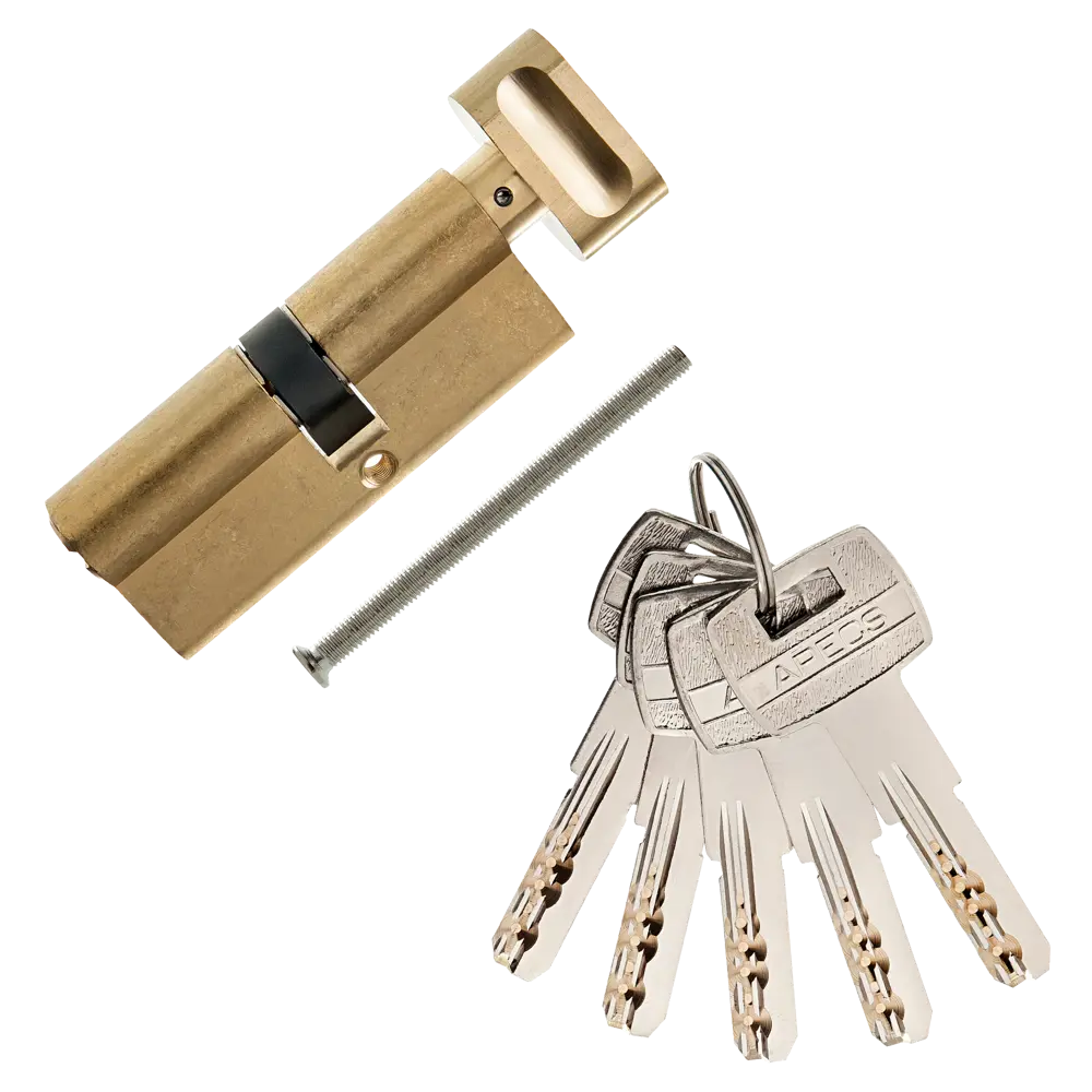 Цилиндр Apecs SM-75(35C/40)-C-G, 35x40 мм, ключ/вертушка, цвет золото ЦИЛИНДР APECS SM-75(35C/40)-C-G КЛ-ВЕРТ STLM-2121465 - Вид №1