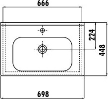 ID070-00CB00E-0000 Раковина ID070 мебельная (45*70см) Creavit  - Вид №1