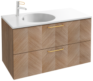 EB2524-R8-P14 Тумба под столешницу 100 см, 2 ящика, золотая ручка JACOB DELAFON ODÉON RIVE GAUCHE