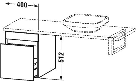 DS533107979 Шкафчик для консоли DuraStyle #DS5331 400 x 548 мм Орех натуральный, декор Duravit - Вид №1