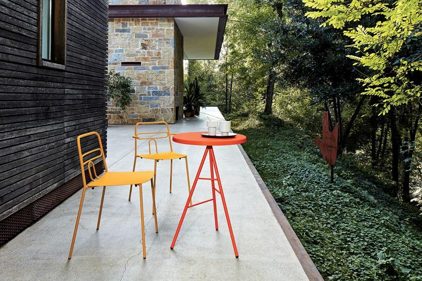 CaStil Штабелируемый металлический садовый стул с подлокотниками Dida Dida br - Вид №6