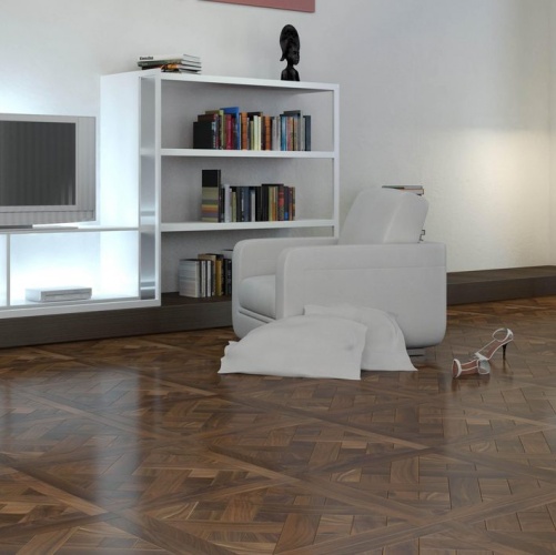 Модульный паркет Da Vinci Инженерный модульный паркет из ореха Даймонд Орех Европейский (Грецкий) Натур (Гладкая) 620х620 мм 2600600115 - Вид №1