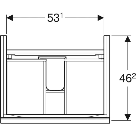 500.609.01.2 Шкафчик для раковины Geberit Acanto, с одним выдвижным ящиком, одним внутренним выдвижным ящиком и сифоном Geberit  - Вид №23