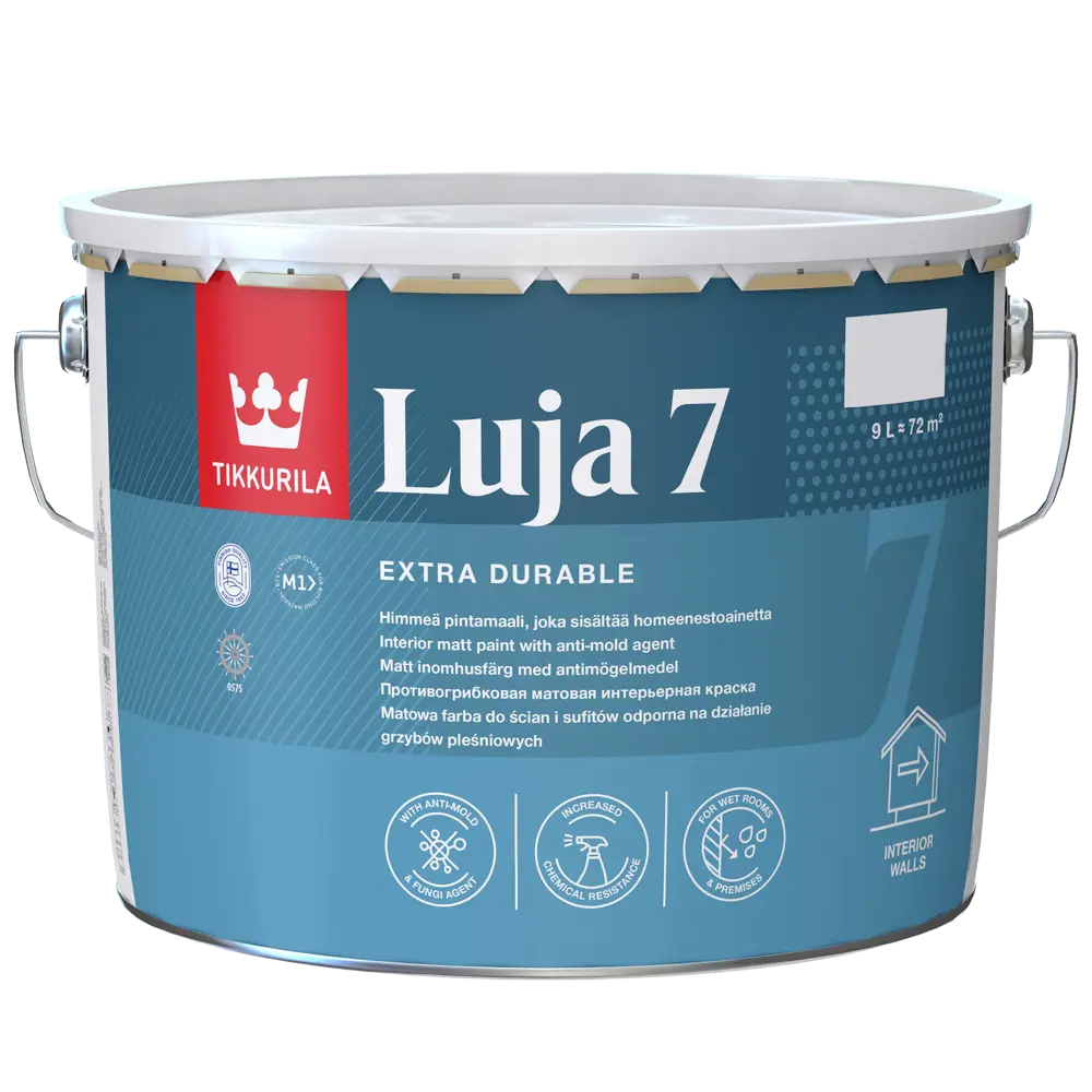 Краска для стен и потолков Tikkurila Luja цвет белый 9 л STLM-2183051