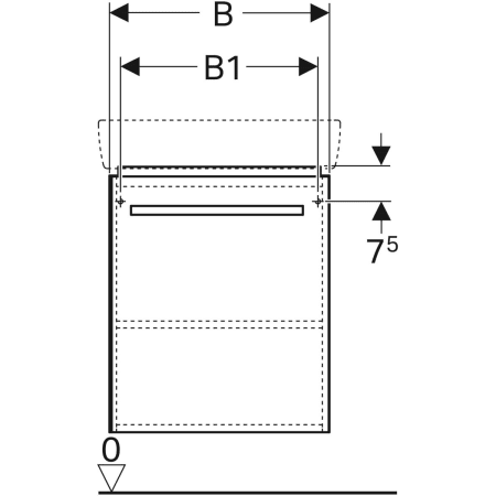 862056000 Шкафчик для раковины Geberit Renova Compact, с одной дверью Geberit  - Вид №3