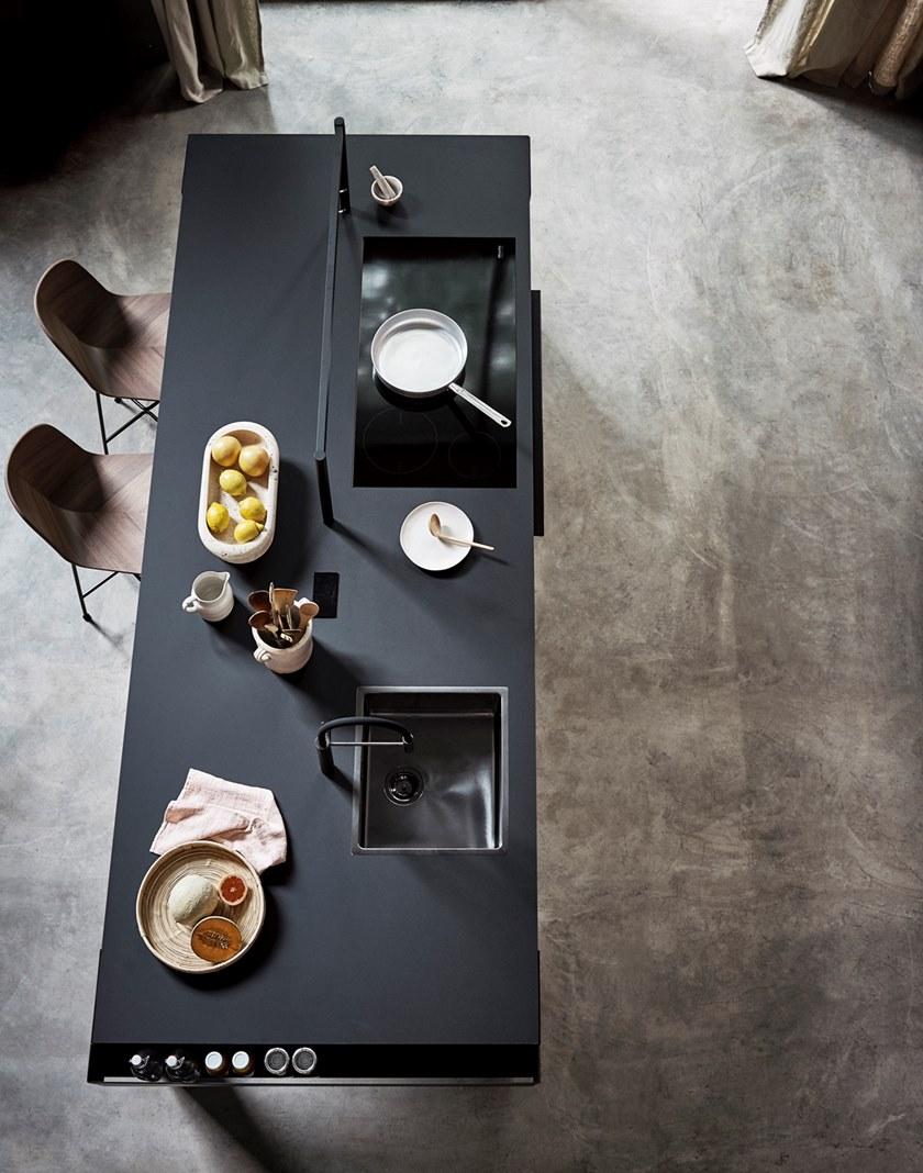 Cesar Кухня из стали и дерева с островом Intarsio sun-id-1468990 - Вид №6