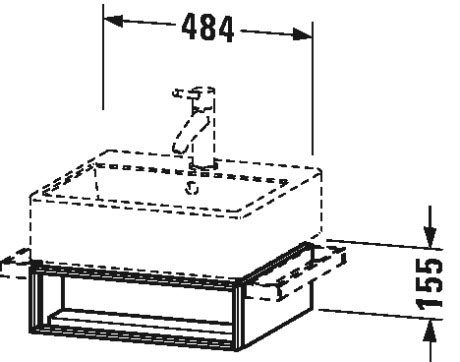 VA602407575 Тумбочка подвесная Vero Air #VA6024 484 x 431 мм Лен, декор Duravit - Вид №1