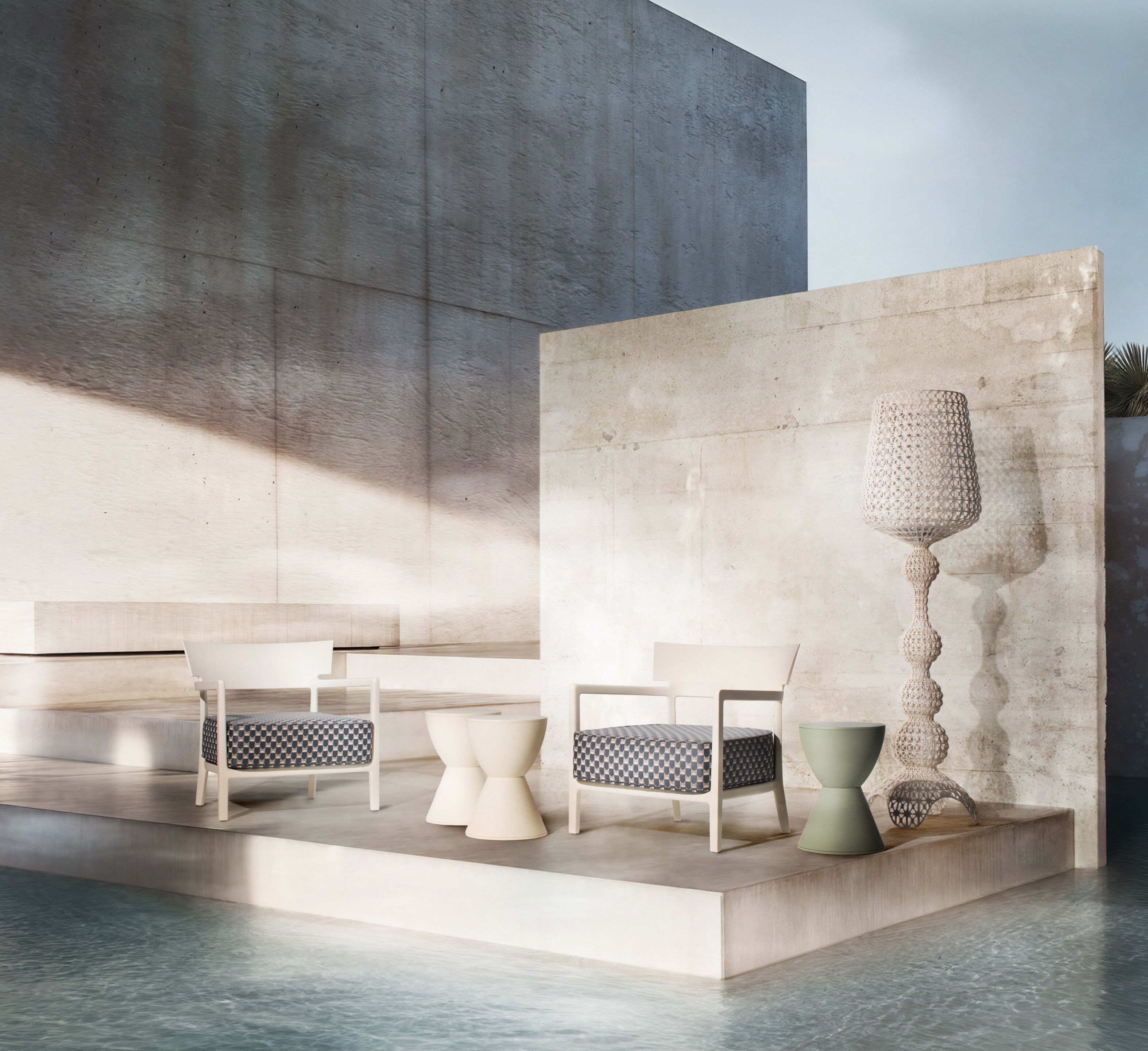 Съемное садовое кресло из поликарбоната и ткани с подлокотниками Kartell CARA LIBERTY ARCH-00029641 - Вид №28