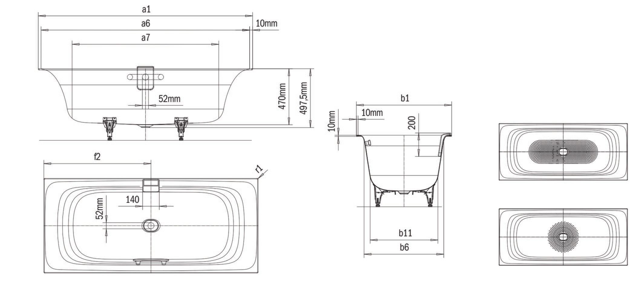 Прямоугольная эмалированная стальная ванна KALDEWEI Nuio Duo ARCH-00099884 - Вид №13