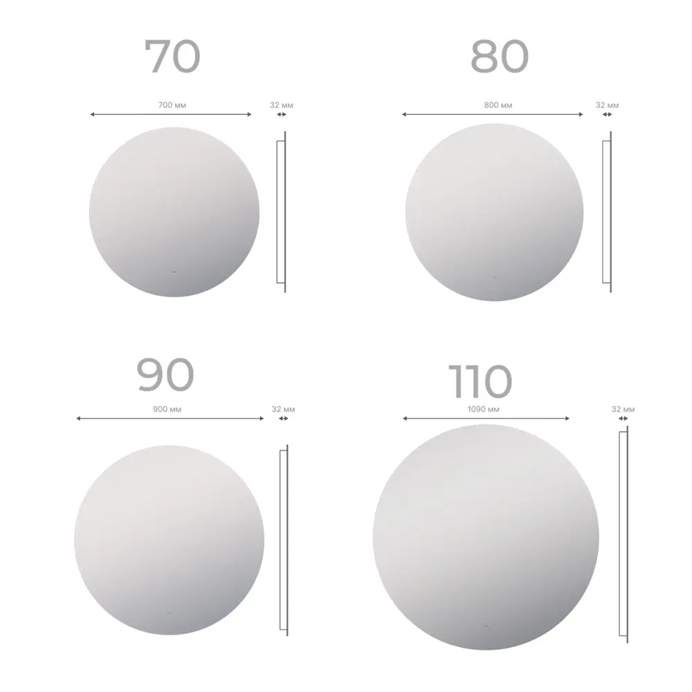 Зеркало VIGO Moss Classic LED круглое с энергосберегающей подсветкой 110 см 84005341 STLM-0046060 - Вид №4