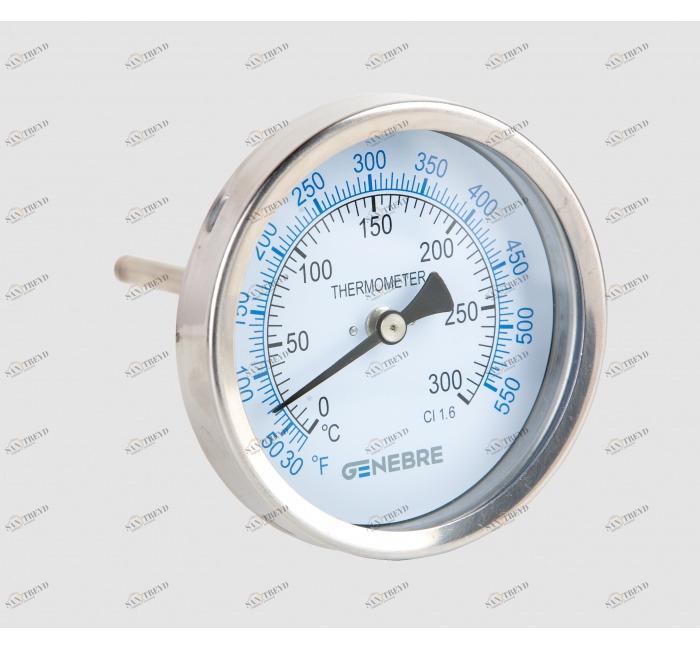 GENEBRE 8036 305 Биметаллический термометр из нержавеющей стали. Обратное соединение 