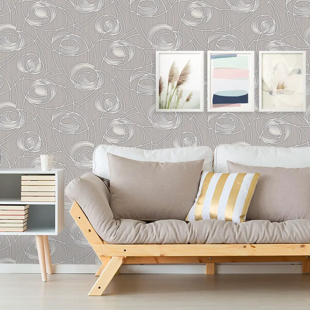 Santreyd Next - бумажные обои серого цвета в стиле неоклассика 82938296 Некст STLM-0038183 - Вид №3