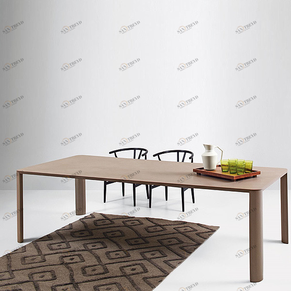 СТОЛ ОБЕДЕННЫЙ ИЗ КАМНЯ MAHON 160X90 СМ SAND BROWN Neutra Design MT1609011