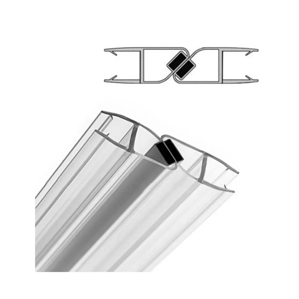 Профиль Domani-Spa Simple магнитный для стекла двери душевой кабины низкий поддон 2 шт STLM-2008610