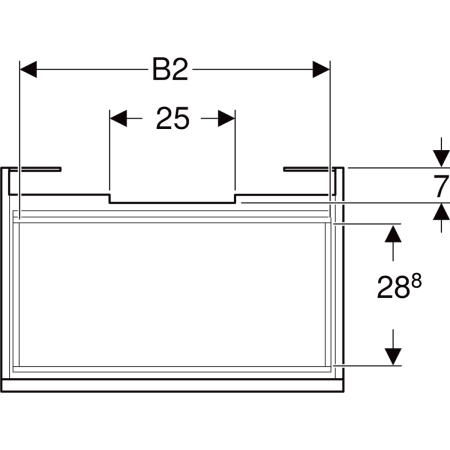 501.909.00.1 Шкафчик для раковины Geberit Renova Plan, с одним выдвижным ящиком и одним внутренним выдвижным ящиком Geberit  - Вид №2