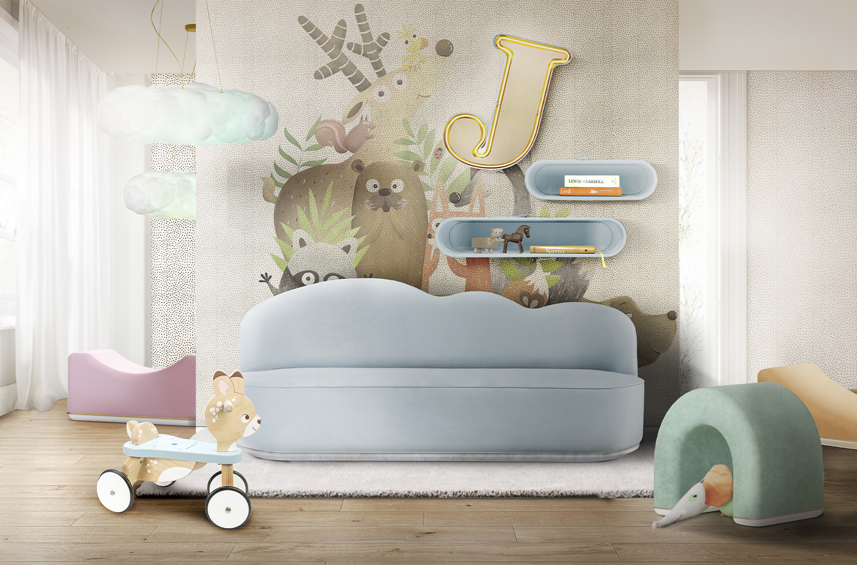 CIST128 Настольная лампа в детскую Буква Ж Circu  - Вид №15