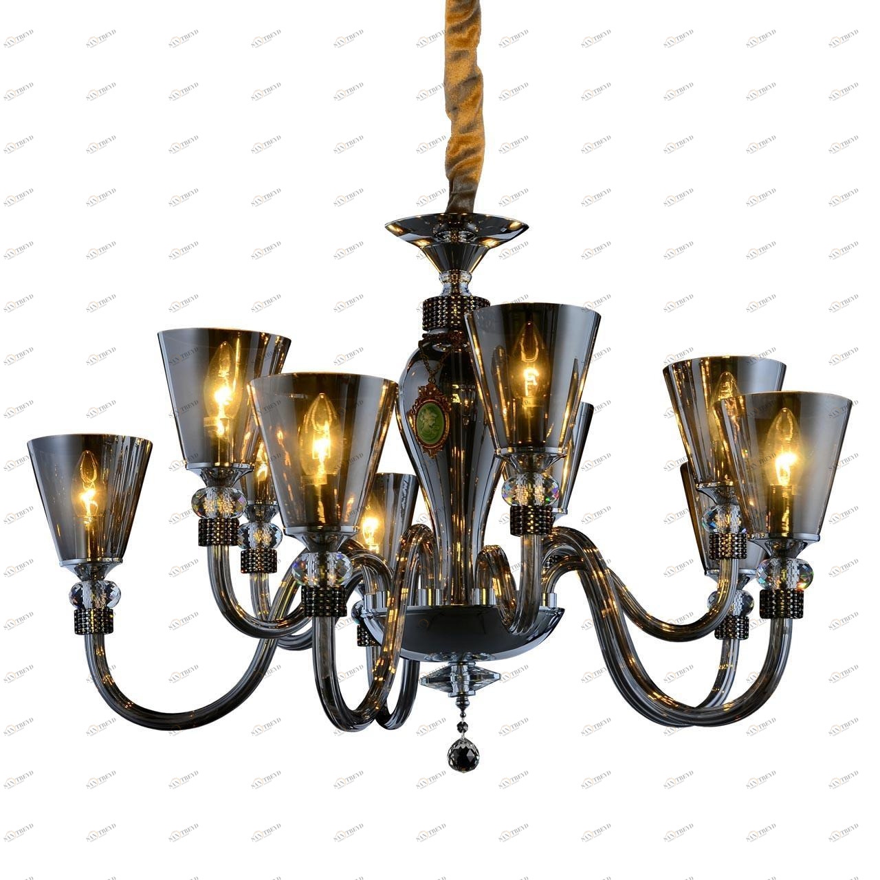 Подвесная люстра Omnilux Frisa OML-70603-10 OMNILUX ДИЗАЙНЕРСКИЕ, FRISA 187530 Серый 