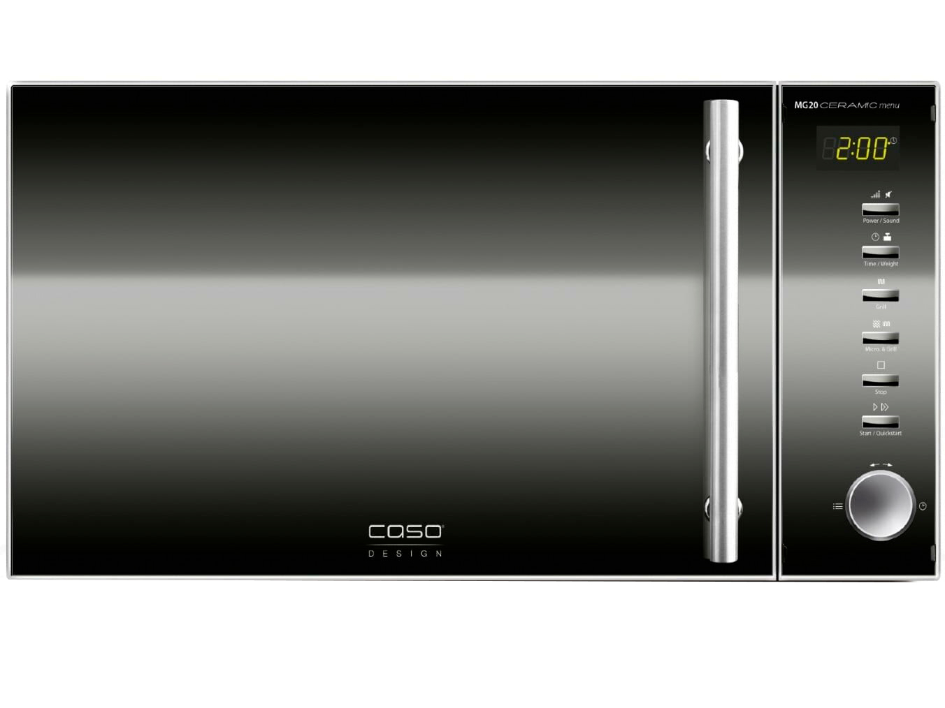 1117026 Микроволновая печь CASO MG 20 Ceramic Menu зеркальный, серебристый STDN-0010028
