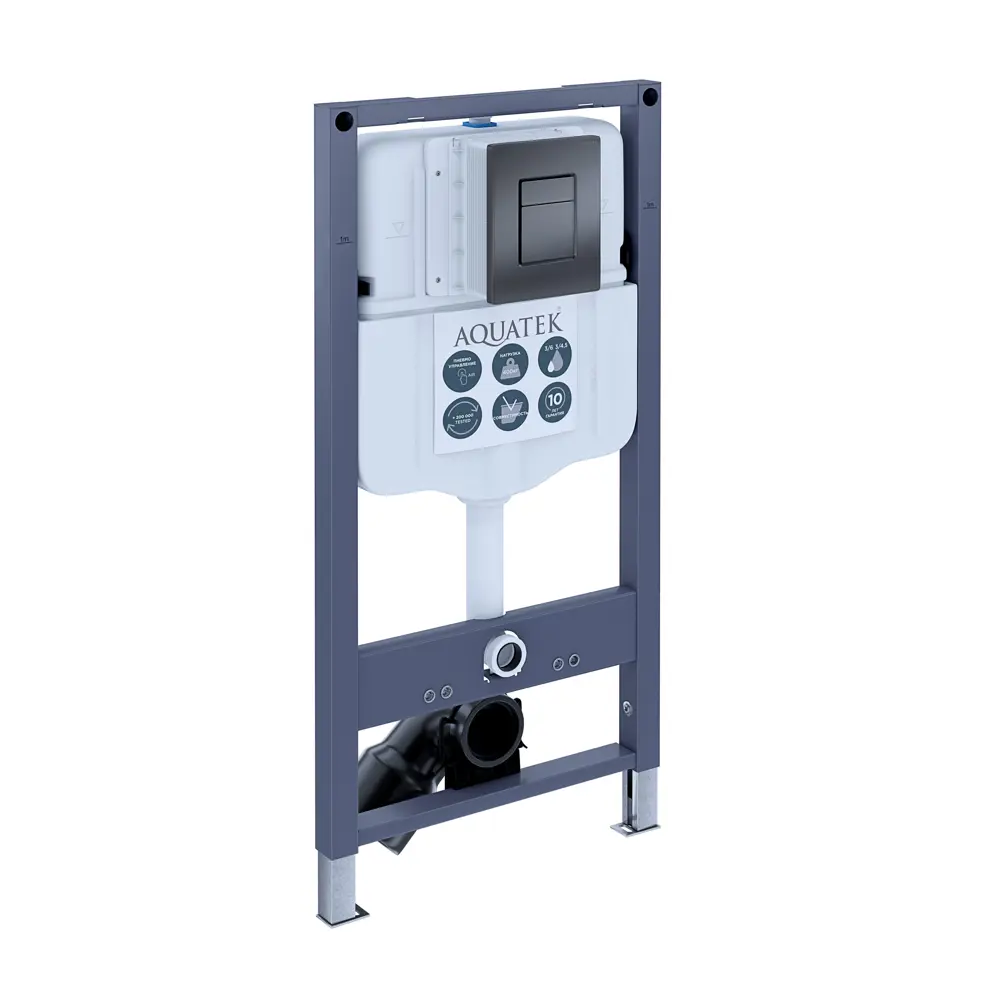 Комплект инсталляции Aquatek Pneumo N 49 с унитазом тип ободка открытый Glory клавиша Aquatek Pnn-0000002 серая Pneumo N49 STLM-2047986 - Вид №5