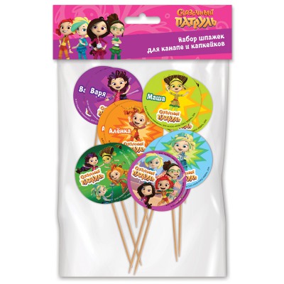 275849 Набор шпажек для канапе и капкейков 12 шт. "Сказочный патруль" Santreyd 