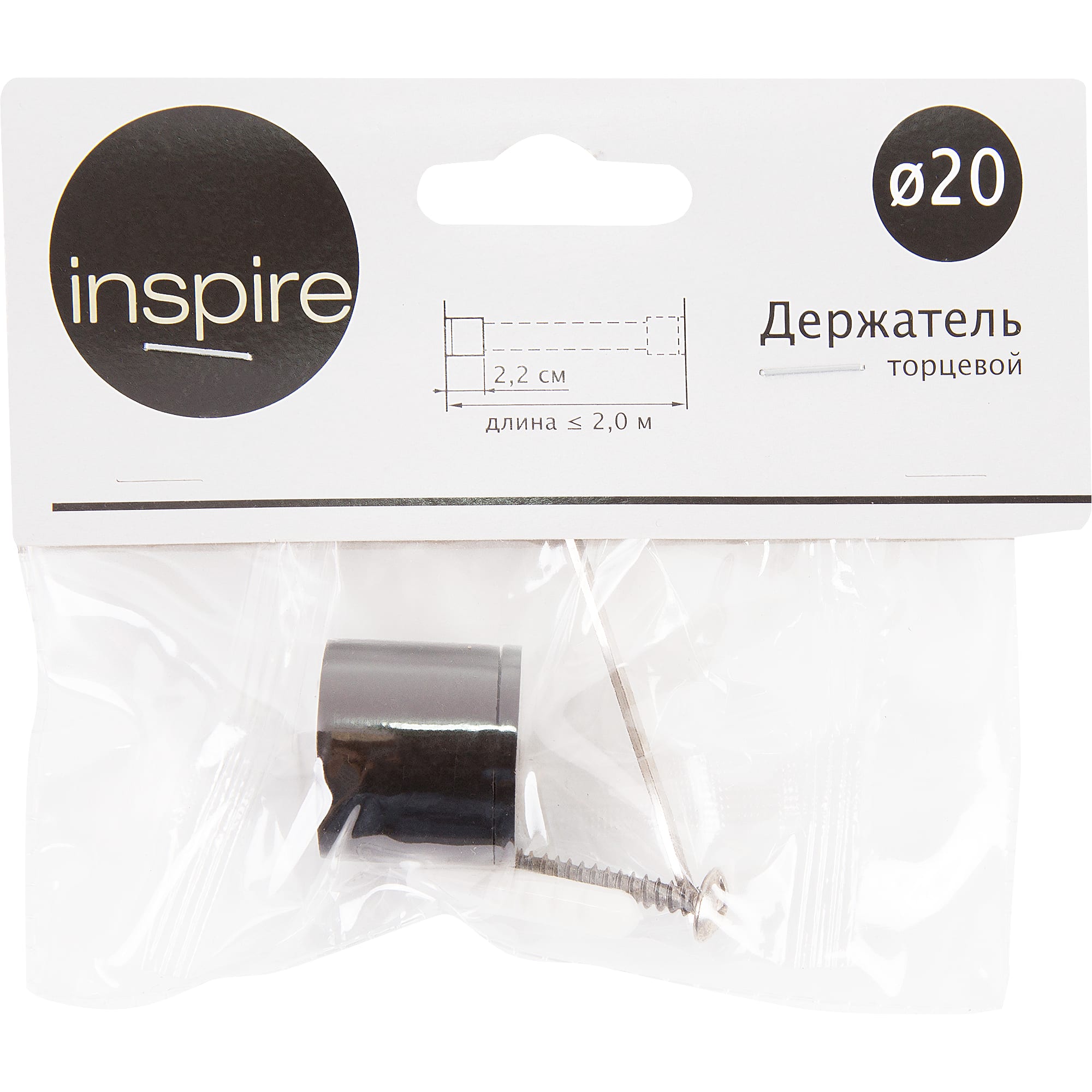 82088854 Держатель торцевой, металл, цвет венге, 2 см Santreyd  - Вид №1