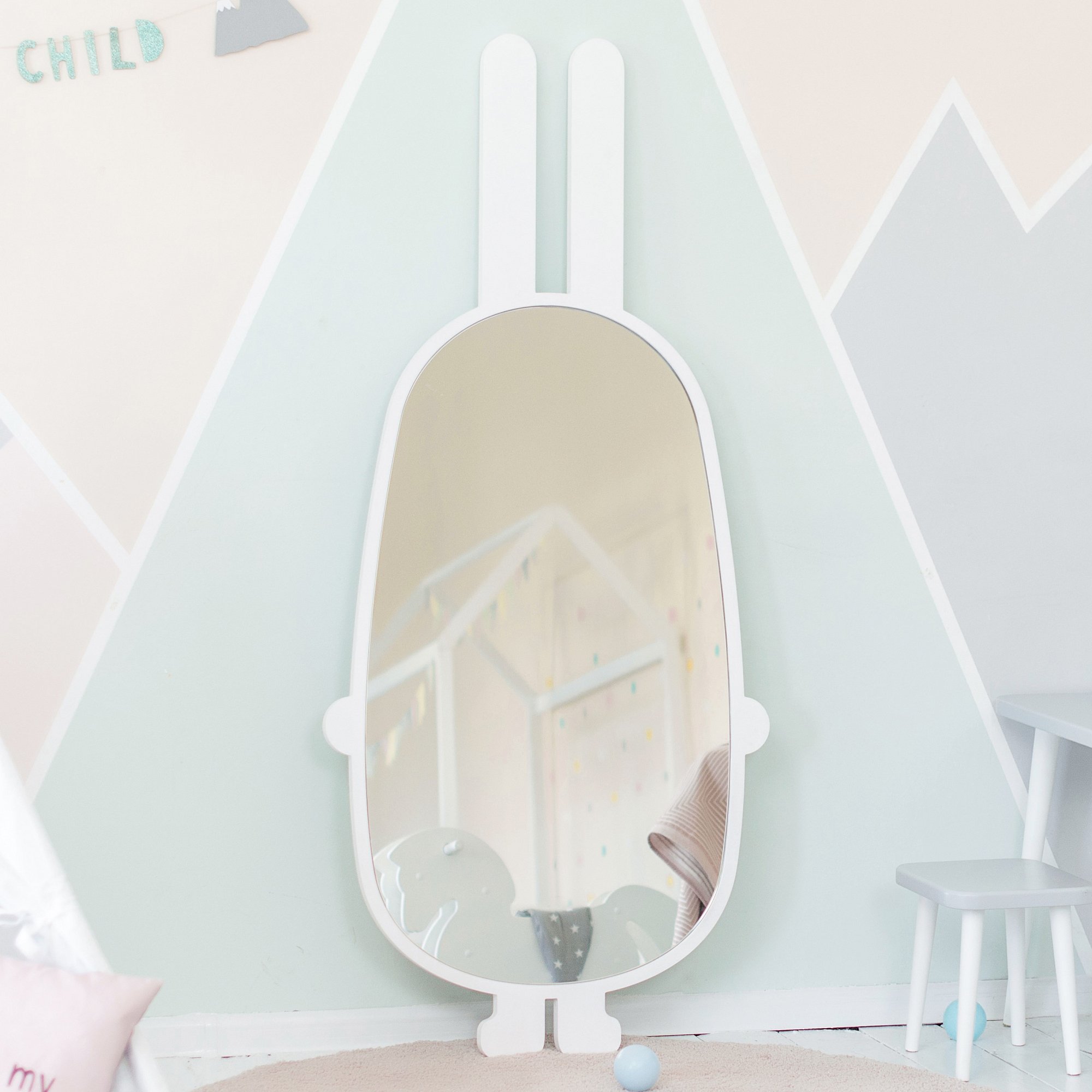 Зеркало детское напольное белое "Заяц" ЗАЯЦ  00-3859365 Белый Santreyd  - Вид №1