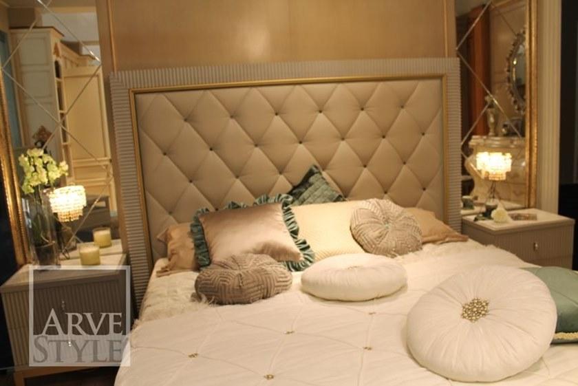 Arvestyle Двуспальная кровать с обивкой из ткани с высоким изголовьем Tiffany sun-id-1499988 - Вид №5