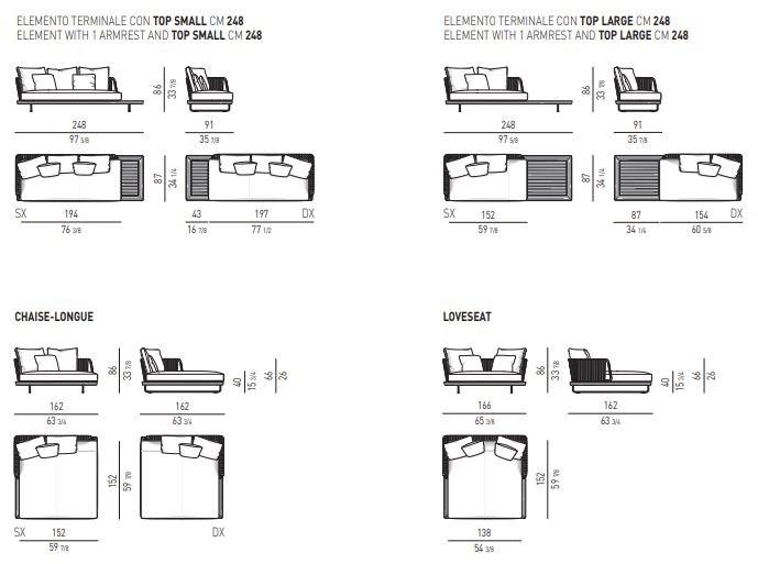 Minotti Модульный садовый диван на санках Sunray sun-id-1397866 - Вид №11