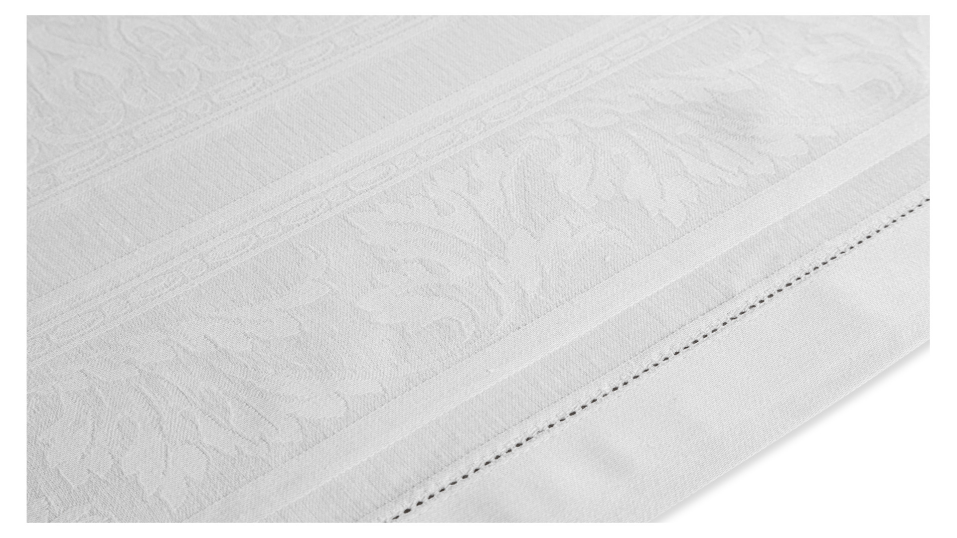 10652858 Яковлевский жаккард Скатерть прямоугольная Яковлевский Жаккард Акантус 170х250см белая, полулен Ткань  - Вид №2