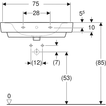 501.722.00.1 Накладная раковина Geberit Renova Plan Geberit  - Вид №36