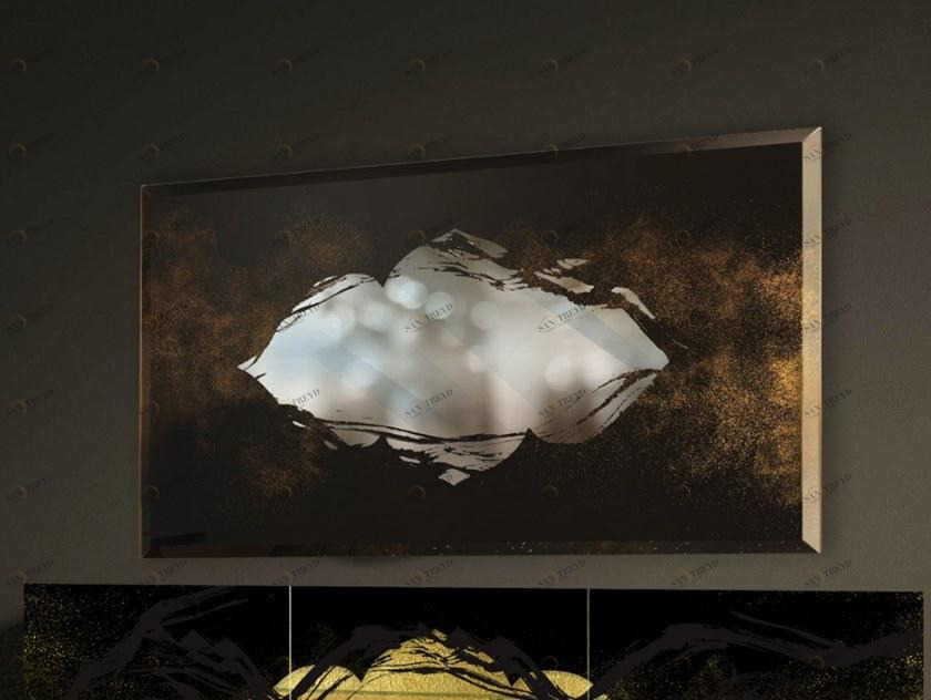 Unica by Tecnotelai Деревянное зеркало в современном стиле с настенной рамой Harem sun-id-1468559