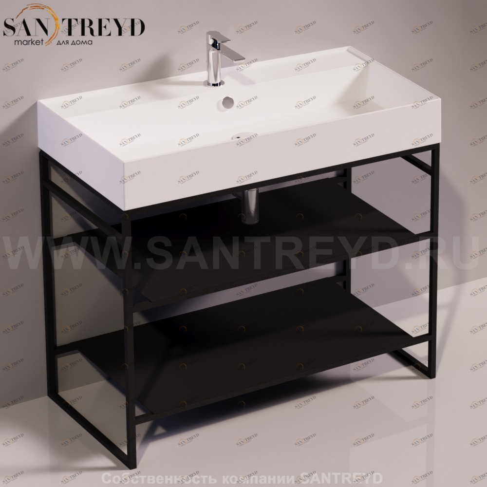 Консоль напольная под раковину AGILE 91см черная Simas AGSA91NEROMATT