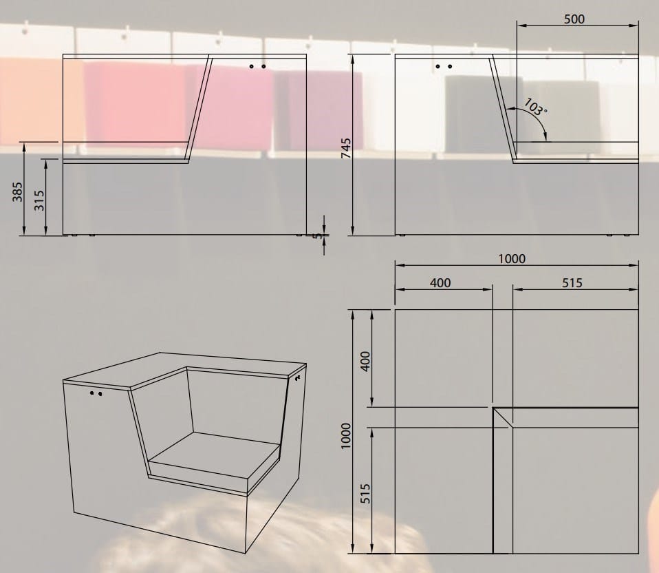Модульный диван из фанеры и пены QM Quinze & Milan DOK IN ARCH-00042437 - Вид №4