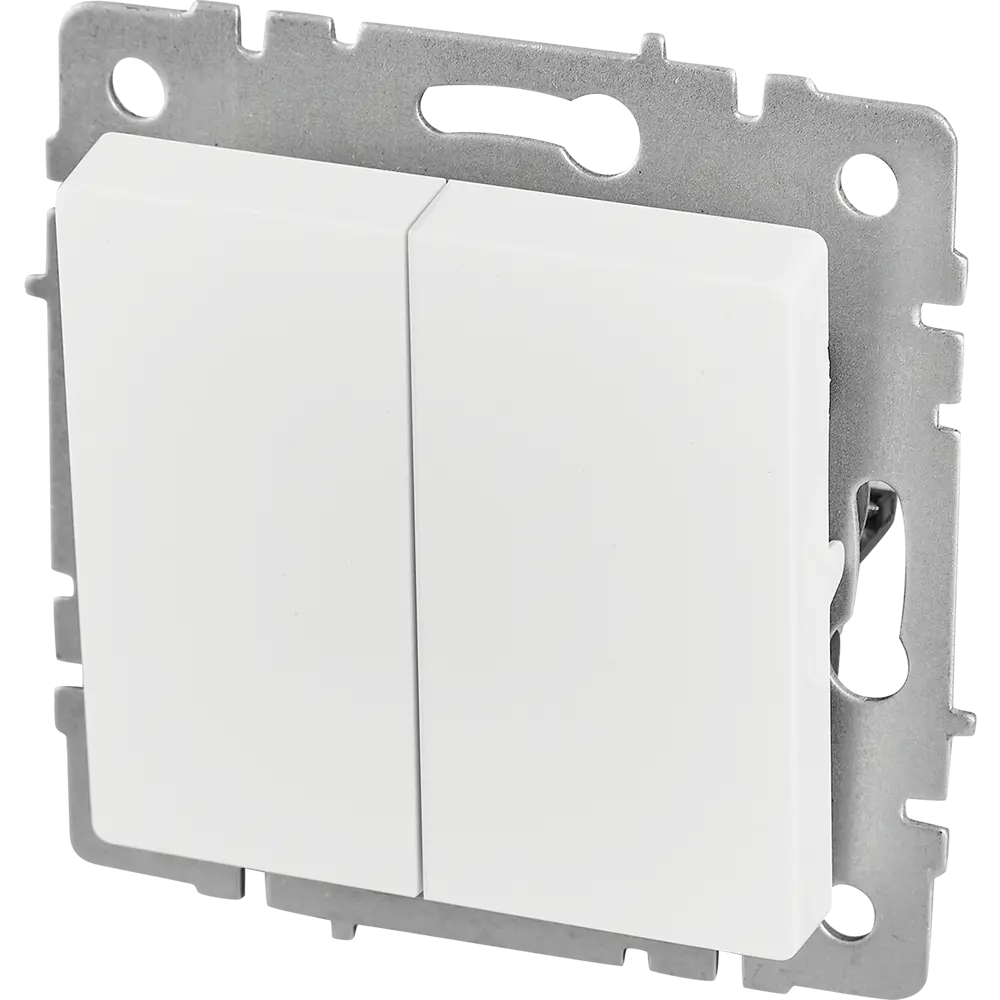 Выключатель IEK Brite: Двухклавишный для элегантного освещения 87761702 STLM-1115402