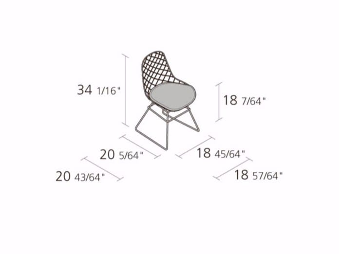 Стальной стул с порошковым покрытием с мягким сиденьем Alias Kobi ARCH-00129456 - Вид №3