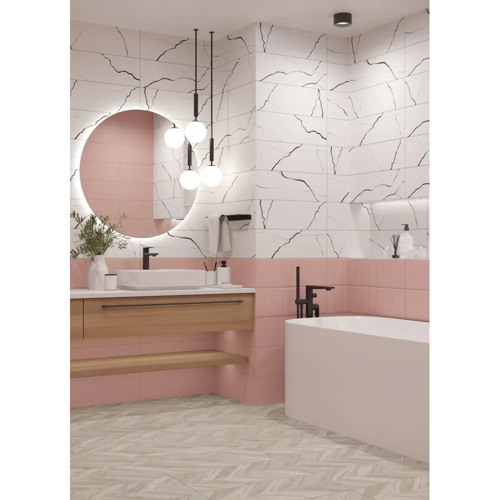 Настенная плитка LB Ceramics Одри 20x60 см 0.84 м² цвет розовый 85535842 STLM-2082205 - Вид №3