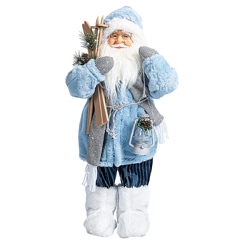 89368054 Декоративная фигура Санта с посохом 22x36 см голубой STLM-1499181 Santreyd Christmas - Вид №1