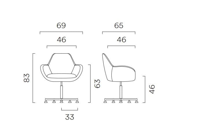 5 спиц подлокотник ткань поворотный операционный стул офис FREZZA Skyline ARCH-00078369 - Вид №3