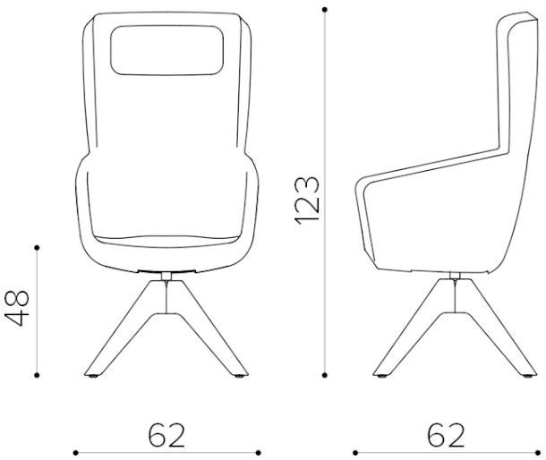 True Design Мягкое кресло с высокой спинкой Arca Aa 6099 - Вид №4