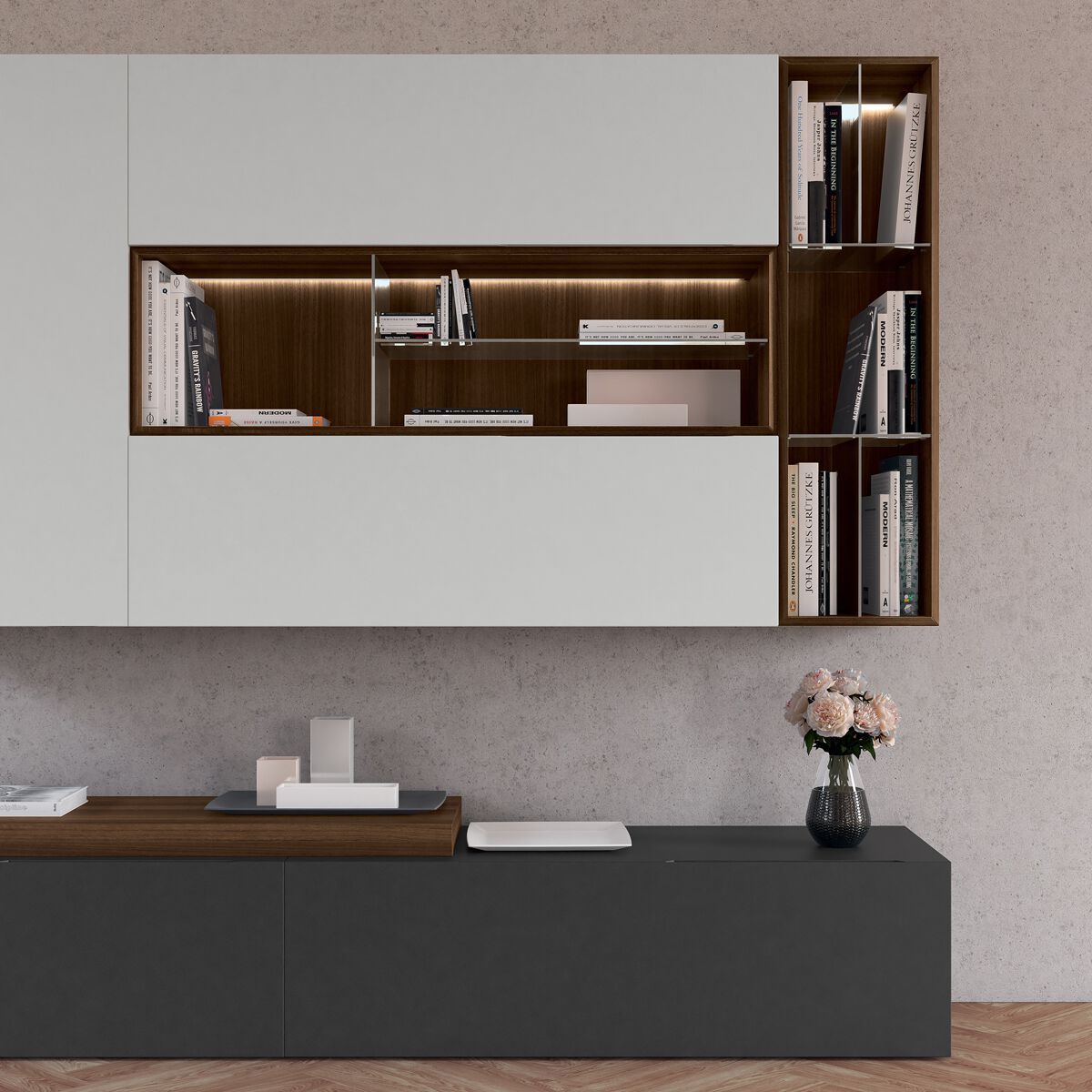 Деревянная секционная оборудованная стена Febal Casa QUARANTACINQUE ARCH-00139728 - Вид №2