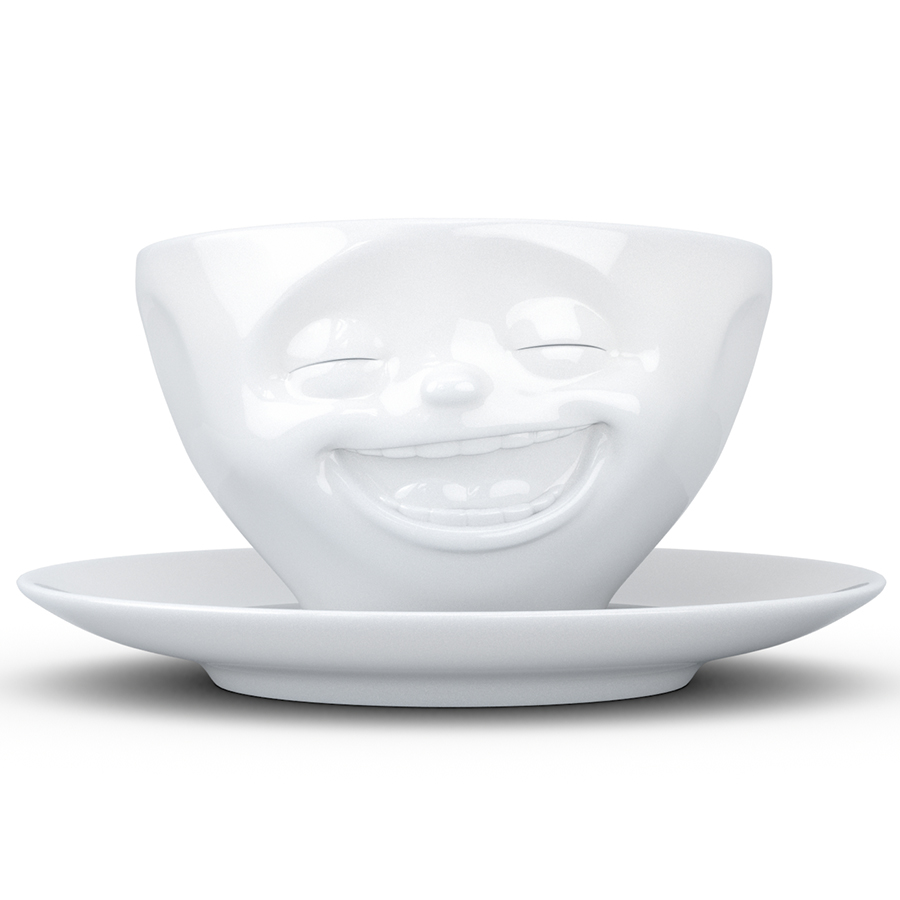 T01.47.01 Чайная пара tassen laughing 200 мл белая Tassen by FIFTYEIGHT PRODUCTS 