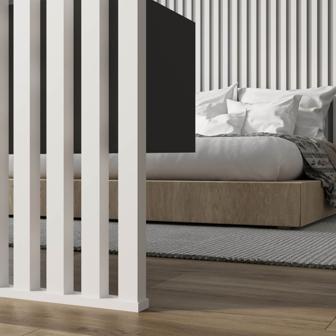 Интерьерная рейка МДФ STELLA Бриона Белый 16*40*2700 (уп.8шт.) Standart STSR-806 - Вид №7