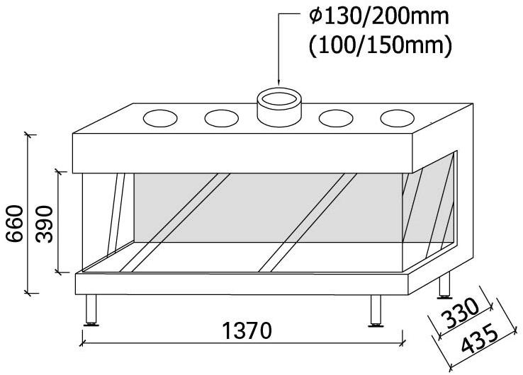 Metalfire Трехсторонний газовый камин Avenue sun-id-1499430 - Вид №6
