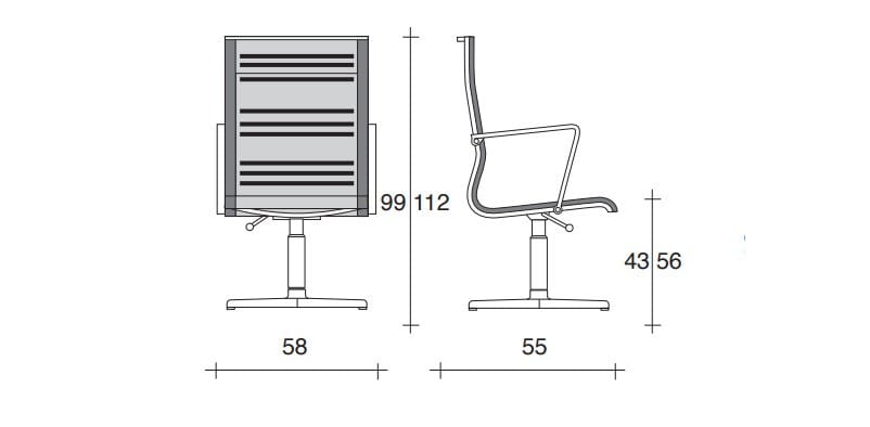 Офисное кресло с сетчатым подлокотником с 4 спицами TALIN KEYPLUS 3158 ARCH-00013565 - Вид №1