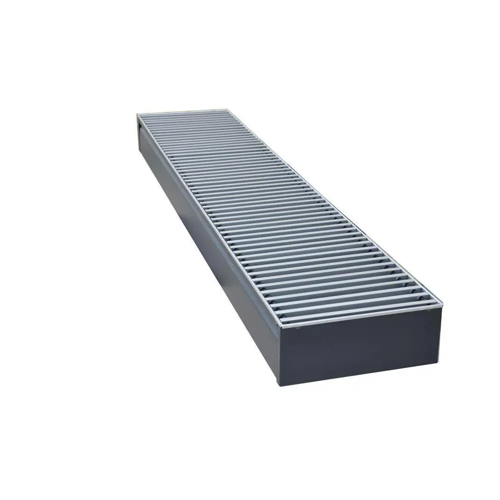 Внутрипольный конвектор КЗТО Бриз 3000x260x80 мм боковое подключение 1 теплообменник с решеткой Отсутствует STLM-2118097 - Вид №1